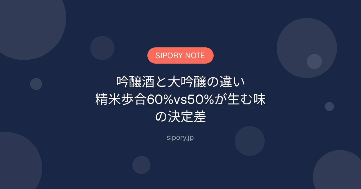 吟醸酒と大吟醸の違い｜精米歩合60%vs50%が生む味の決定差