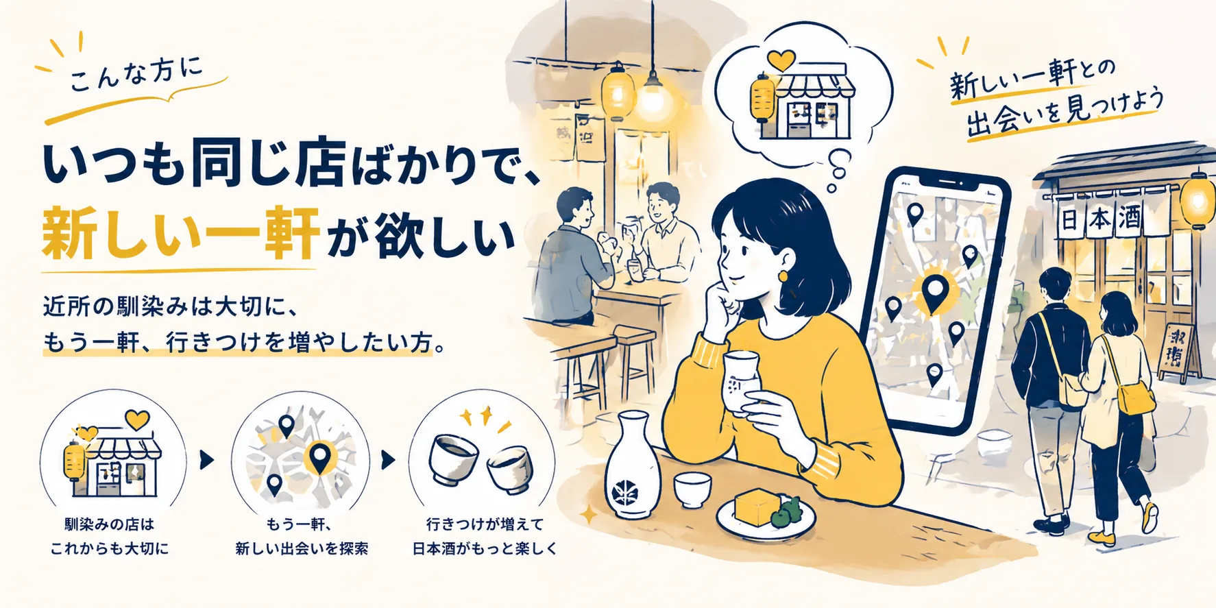 いつも同じ店ばかりで、新しい一軒が欲しい
