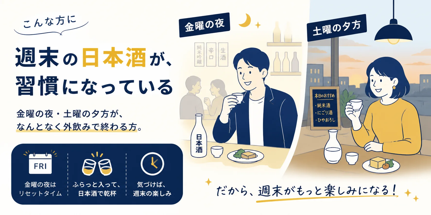 週末の日本酒が、習慣になっている